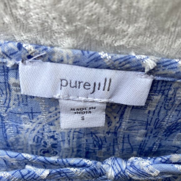Jjill cotton/poly blue summer blouse size small - Picture 3 of 5